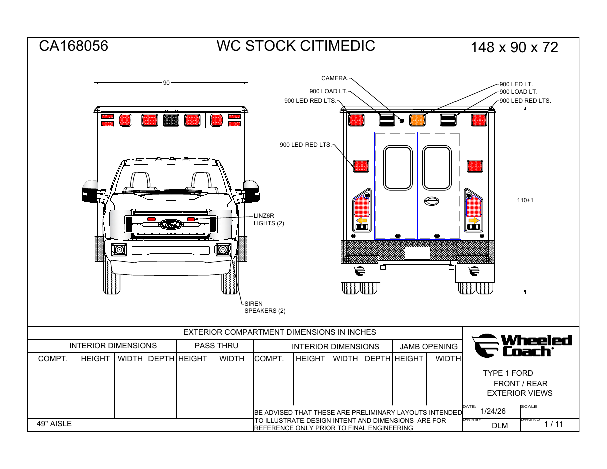 Type 1 CitiMedic Wheeled Coach preliminary layout